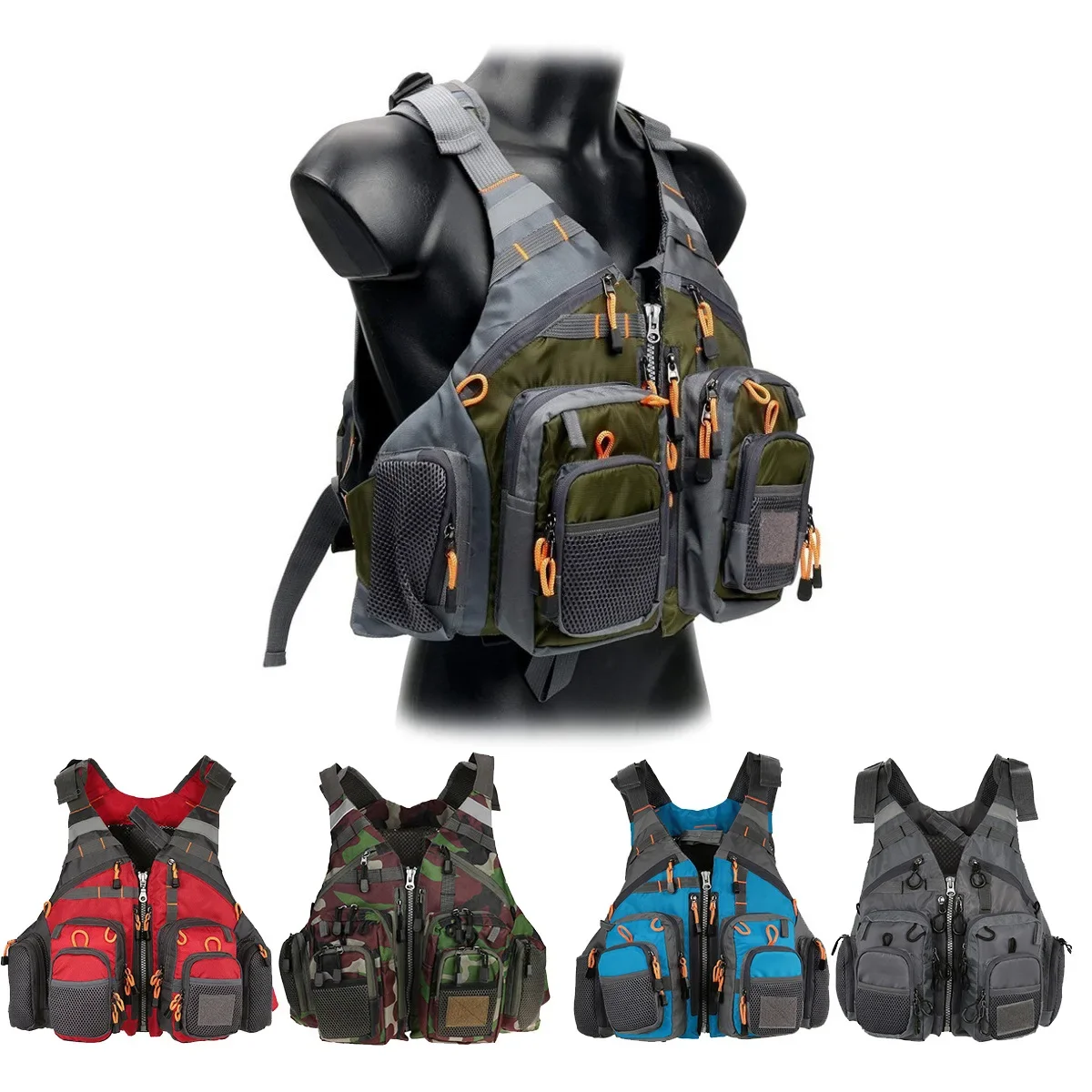Fishing Jacket Waterproof - Adjustable Fishing Vest Breathable Multiple Pockets