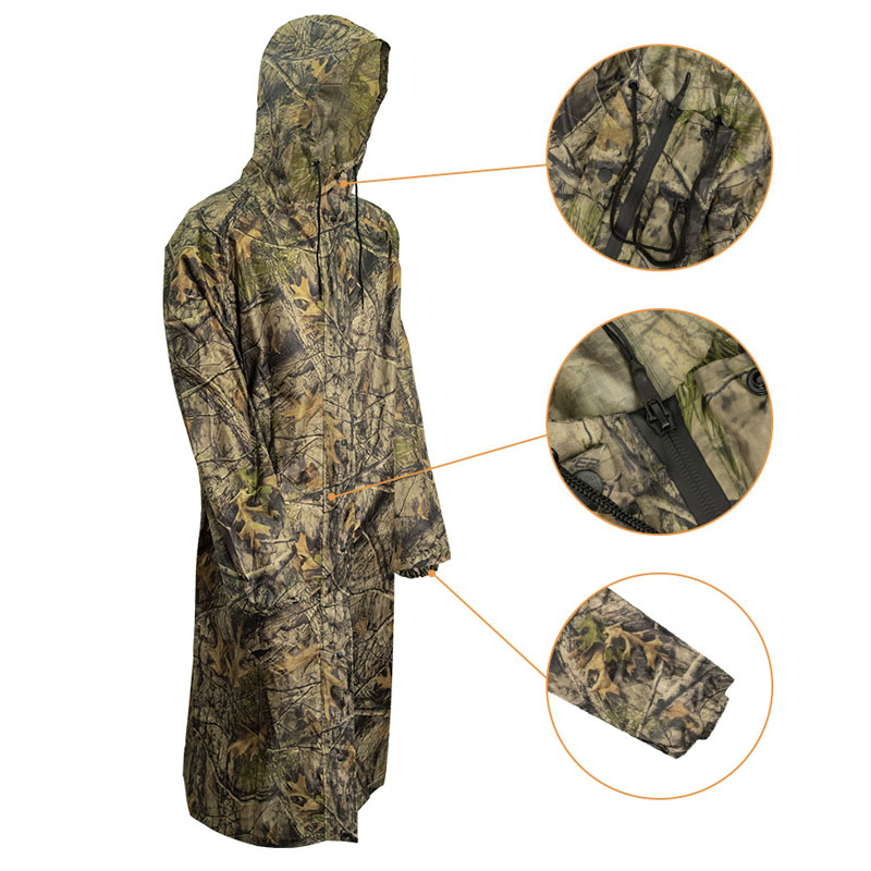 Camouflage Long Raincoat for M - огляд і ціна Fishing Rain Suit