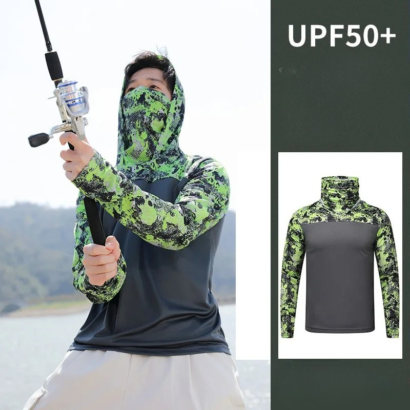 Fishing Shirt Hooded Men Sunsc - огляд і ціна Fishing Mask Sun Protection