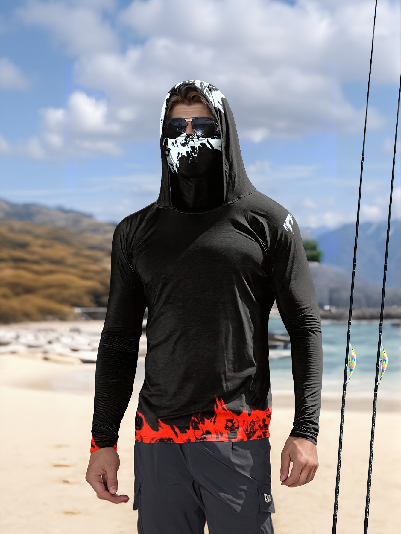 Men Hood Fishing Shirt long sl - огляд і ціна Fishing Hoodie