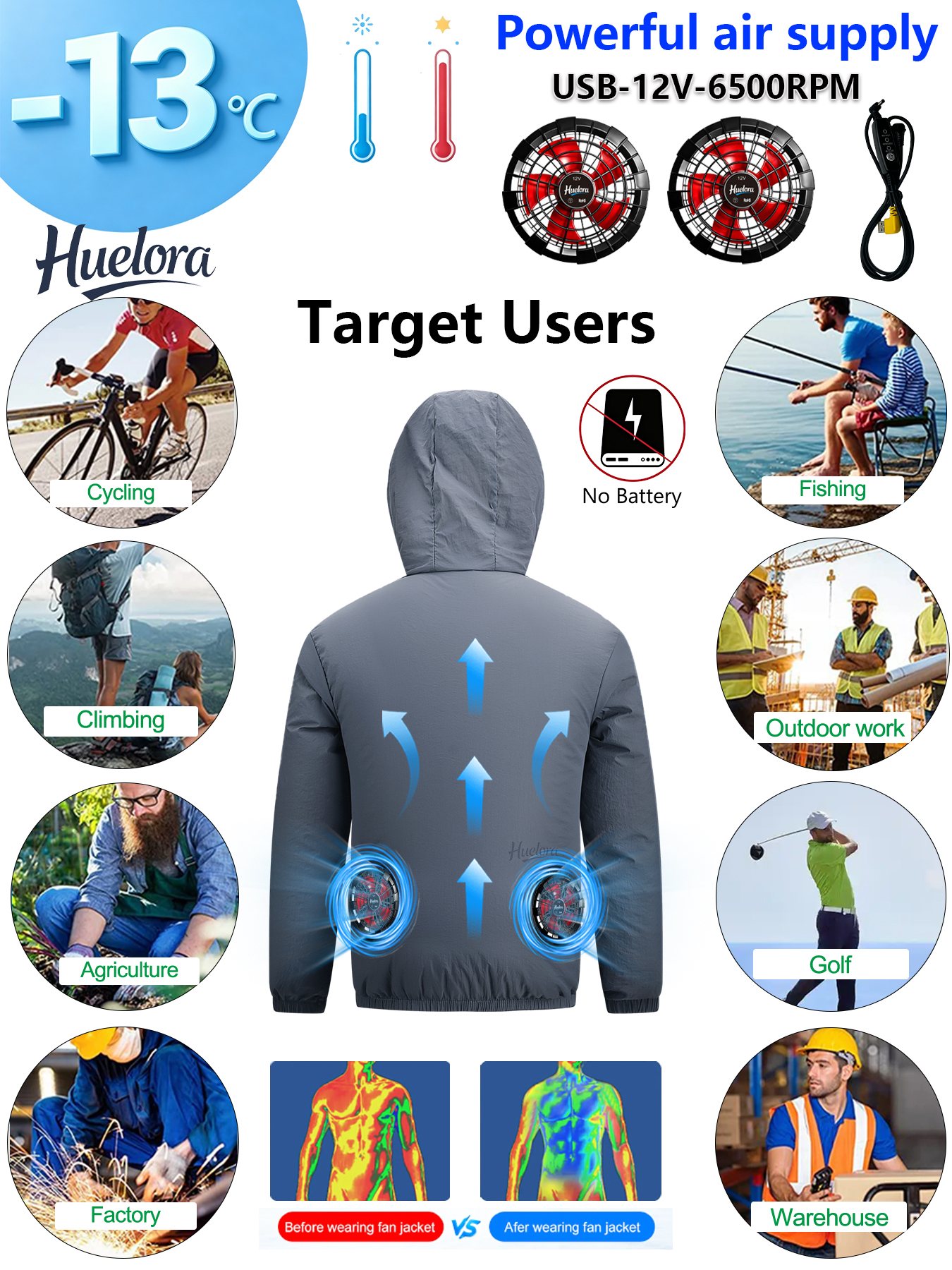 Men's Hooded USB Cooling Jacke - огляд і ціна Fishing Hoodie