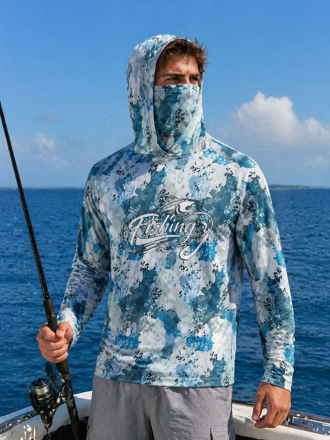 Fishing Shirt Hooded Men Fishi - огляд і ціна Fishing Mask Sun Protection